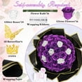 Waipfaru Purple Glitter Roses Bouquet,56pcs Artificial Roses Flowers,DIY Glitter Everlasting Rose Bouquet with Stem for Valentine's Day Anniversary(36 Purple&20 White)