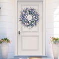 Waipfaru 22" Spring Wreaths for Front Door, Artificial Summer Wreath with Eucalyptus Leaf,Lavender Daisy for Indoor Outdoor Home Decor Festival Celebrations