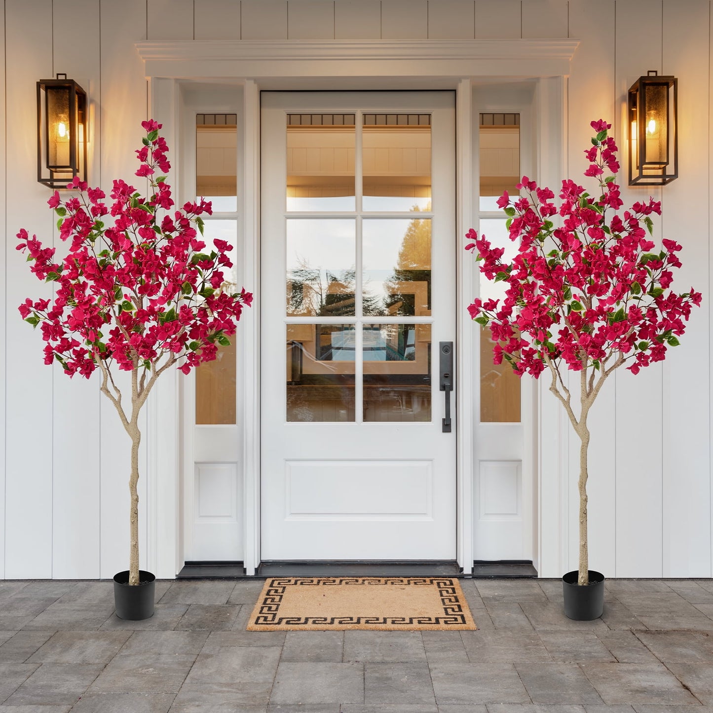 Waipfaru 6FT Artificial Bougainvillea Tree,Faux Flowering Tree with Realistic Trunk and Silk Flower, Potted Fake Bougainvillea Trees for Outdoor Indoor Office Home Decor