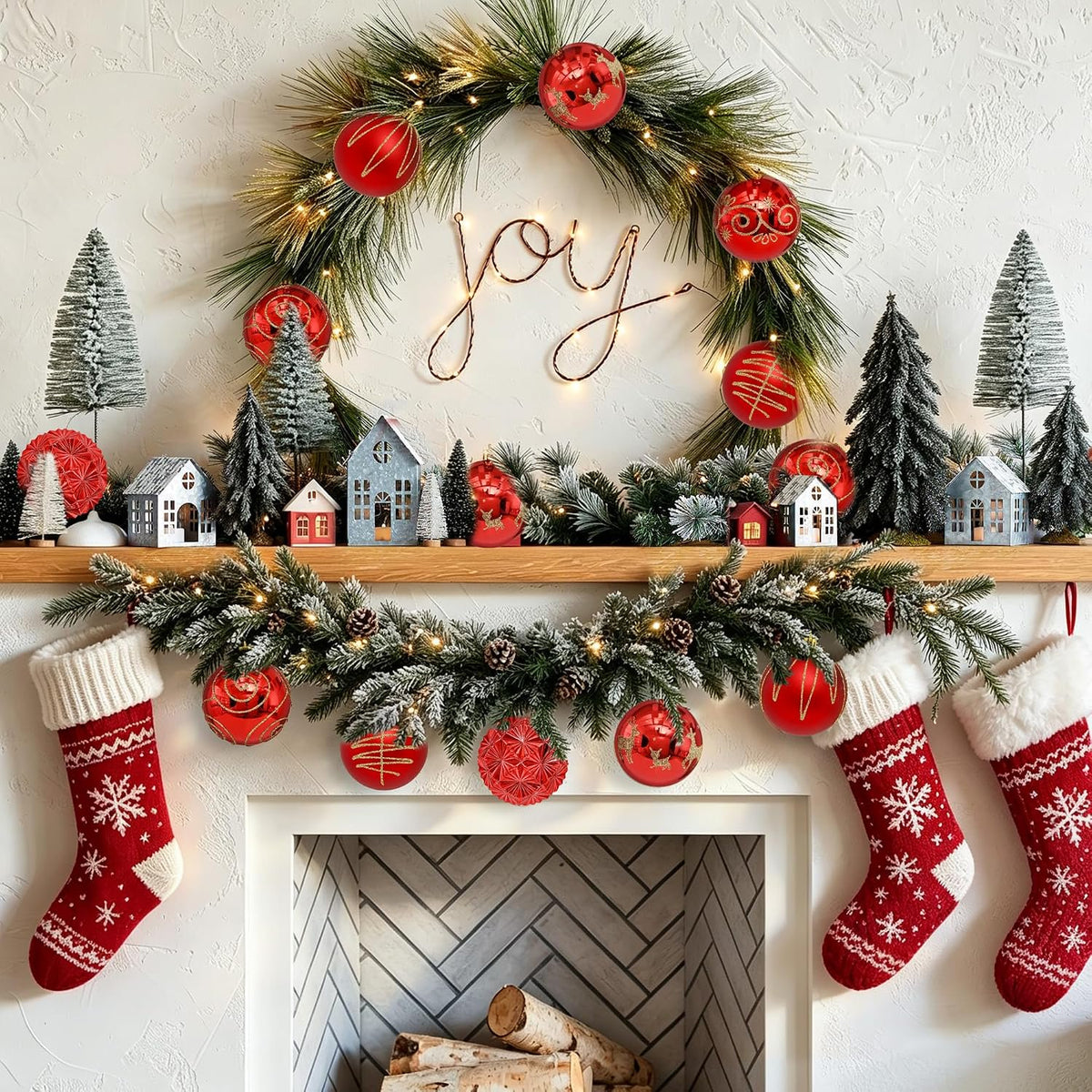 Waipfaru 16Pcs Christmas Ball Ornaments,3.15" Shatterproof Hanging Xmas Ornaments Set for Christmas Holiday Party Decoration