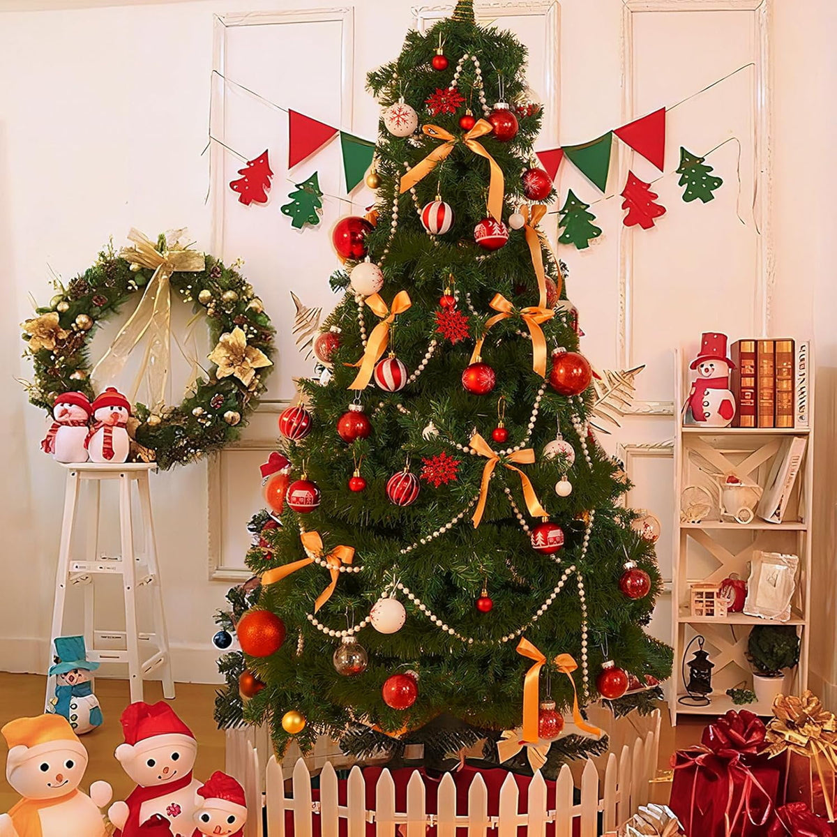 Waipfaru Christmas Balls Ornaments for Xmas Tree,50Pcs Shatterproof Christmas Tree Decorations, 2.36" Hanging Xmas Ball Ornaments Set for Holiday Party Decoration