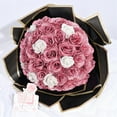 Waipfaru Crimson Glitter Roses Bouquet,56pcs Artificial Roses Flowers,DIY Glitter Everlasting Rose Bouquet with Stem for Valentine's Day Anniversary(36 Crimson&20 White)