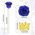 Waipfaru Glitter Roses Bouquet Blue,24pcs Glitter Artificial Flowers,DIY Glitter Everlasting Rose Bouquet with Stem for Valentine's Day Gifts,Engagement,Anniversary,Wedding