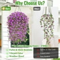 Waipfaru Artificial Hanging Flowers for Outdoors Spring Summer Decoration,2 Pcs UV Resistant Faux Silk Violet Fake Flowers for Garden Porch Window Home Decor(Purple)