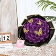 Waipfaru Glitter Roses Bouquet Purple,24pcs Glitter Artificial Flowers,DIY Glitter Everlasting Rose Bouquet with Stem for Valentine's Day Gifts,Engagement,Anniversary,Wedding