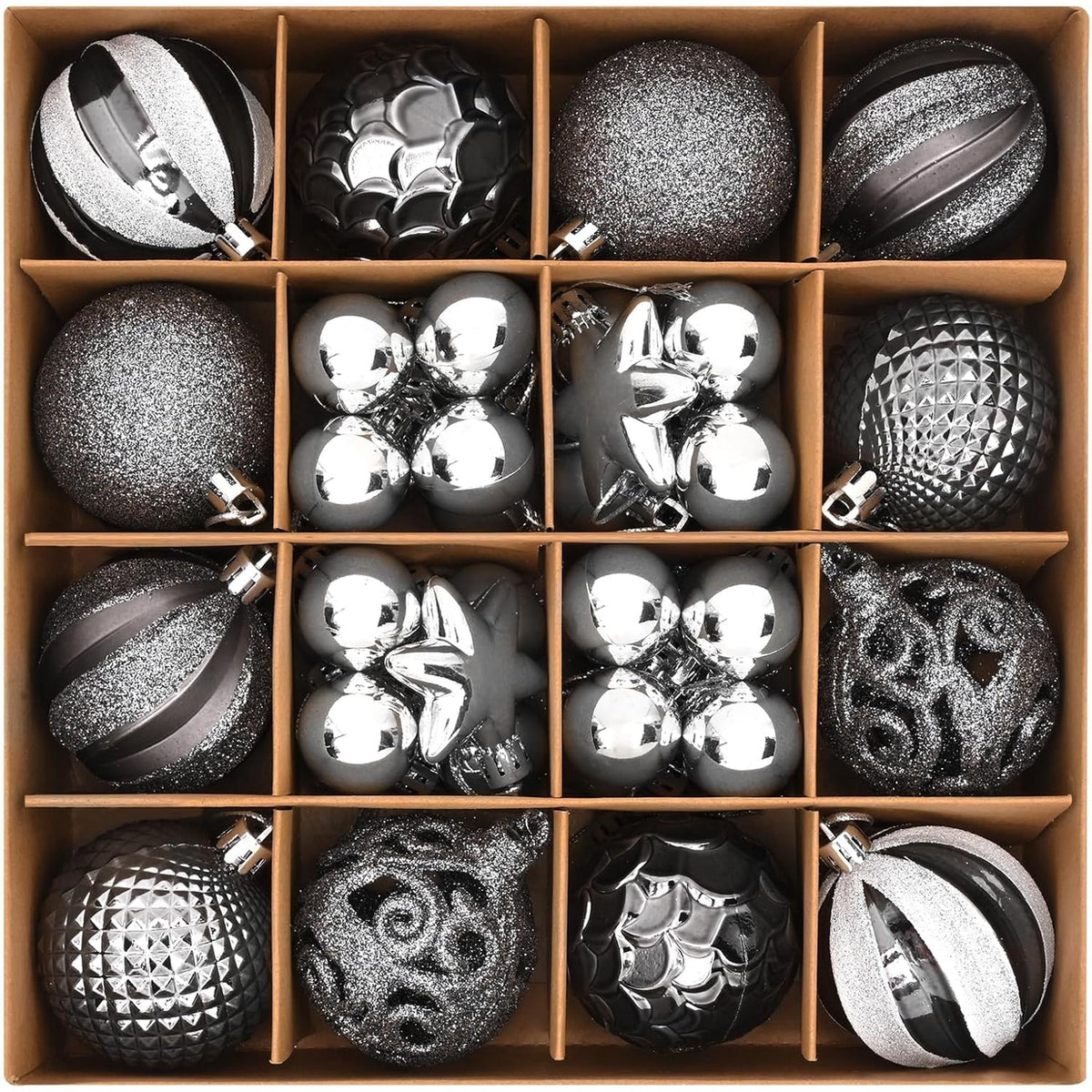 Waipfaru Christmas Balls Ornaments for Xmas Tree,50Pcs Shatterproof Christmas Tree Decorations, 2.36" Hanging Xmas Ball Ornaments Set for Holiday Party Decoration