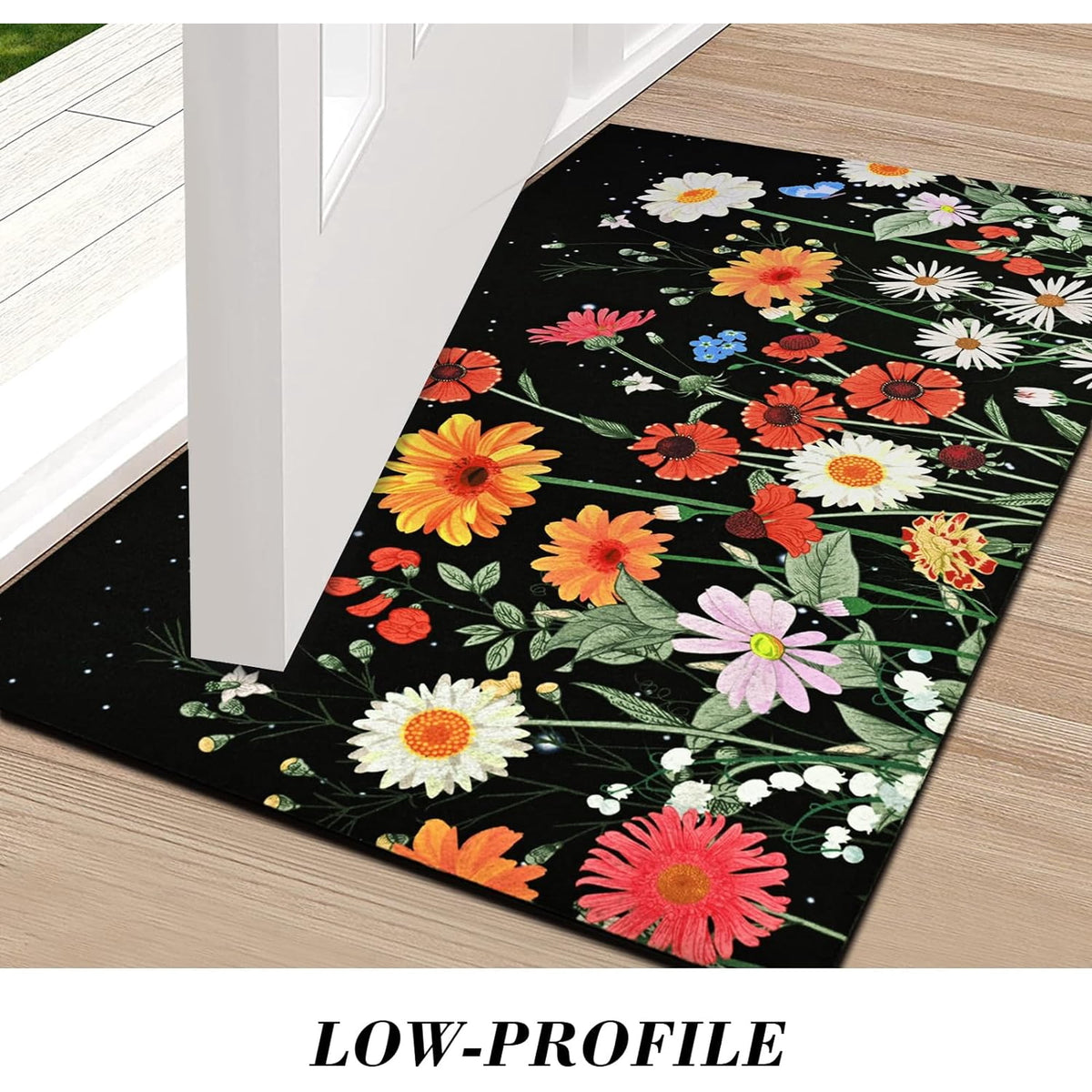 Waipfaru Spring Doormats Floral Front Doormat Non Slip Summer Welcome Mat for Outdoor Entrance, 18" x 30"