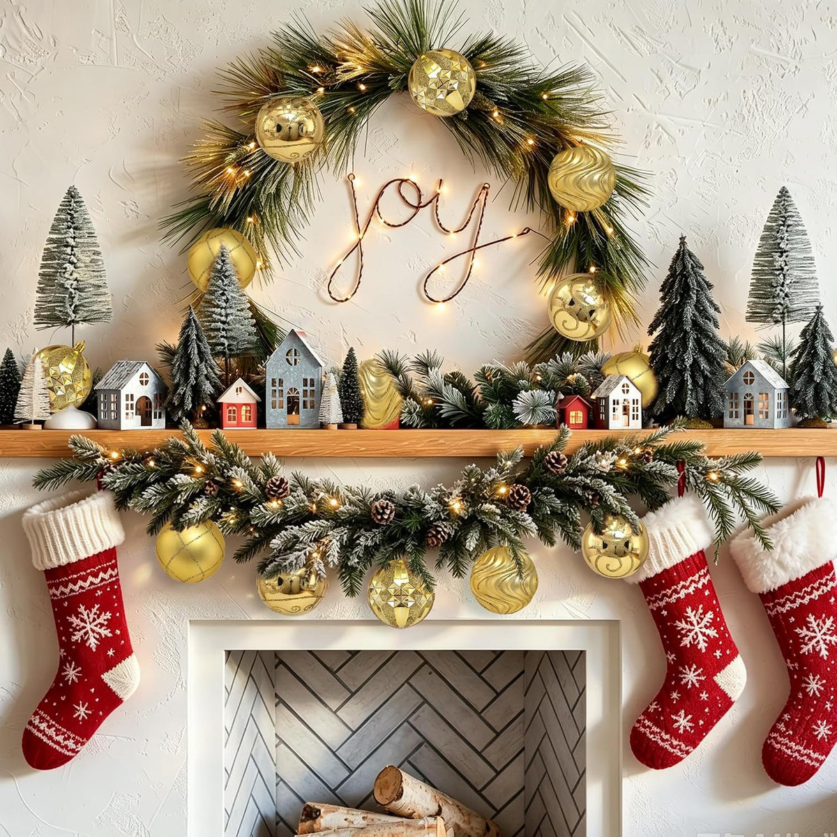 Waipfaru 16Pcs Christmas Ball Ornaments,3.15" Shatterproof Hanging Xmas Ornaments Set for Christmas Holiday Party Decoration