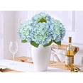 Waipfaru 4Pcs Hydrangea Artificial Flowers,20" Faux Hydrangea Flower with Stems,Full Latex Real Touch Hydrangea Flowers for Office Home Party Wedding Decor(Blue)