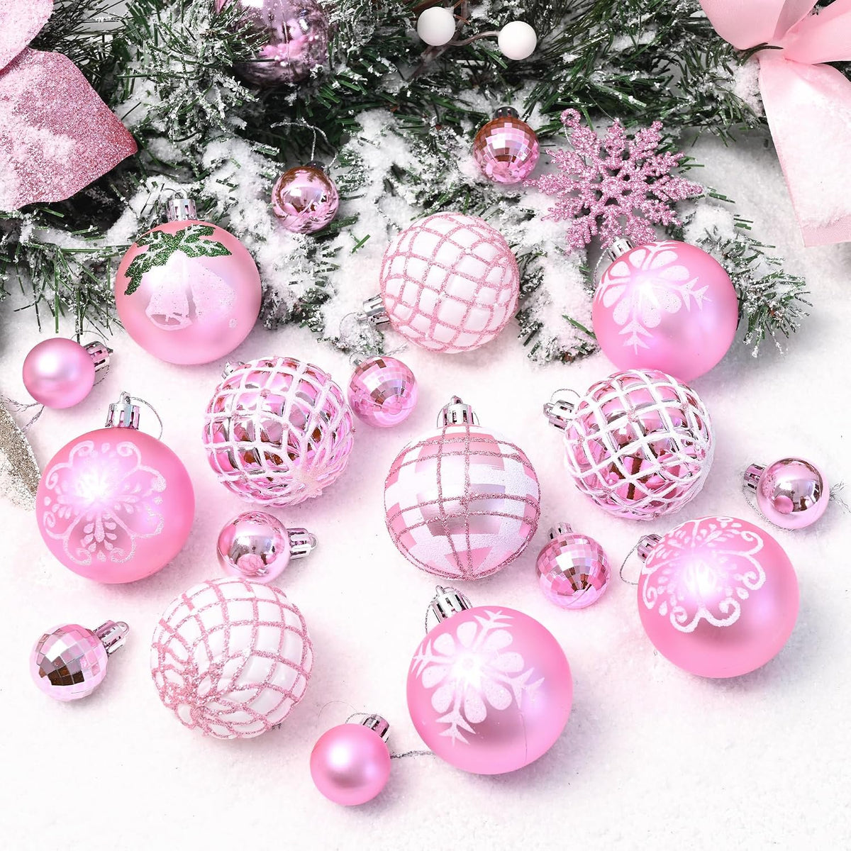 Waipfaru Christmas Balls Ornaments for Xmas Tree,50Pcs Shatterproof Christmas Tree Decorations, 2.36" Hanging Xmas Ball Ornaments Set for Holiday Party Decoration