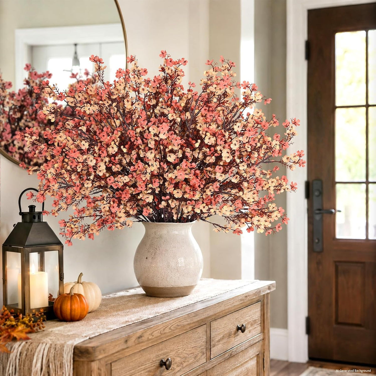 Waipfaru 20Pcs Artificial Fall Flowers Babys Breath Flower Bulk,Real Touch Silk Gypsophila Bouquets for Home Festival Decor