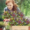 Waipfaru 20 Bundles Artificial Lavender Plants Outdoor, UV Resistant Fake Flowers,Realistic Faux Plastic Lavender Shrubs for Porch Garden Window Box Home Decor (Mix)