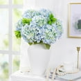 Waipfaru 4Pcs Hydrangea Artificial Flowers,20" Faux Hydrangea Flower with Stems,Full Latex Real Touch Hydrangea Flowers for Office Home Party Wedding Decor(Blue)