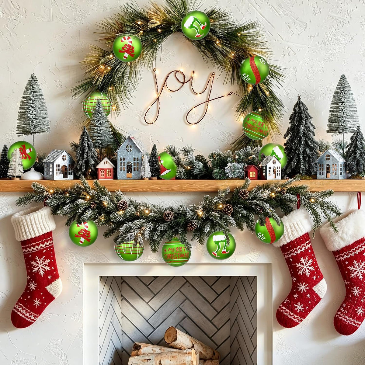 Waipfaru 16Pcs Christmas Ball Ornaments,3.15" Shatterproof Hanging Xmas Ornaments Set for Christmas Holiday Party Decoration