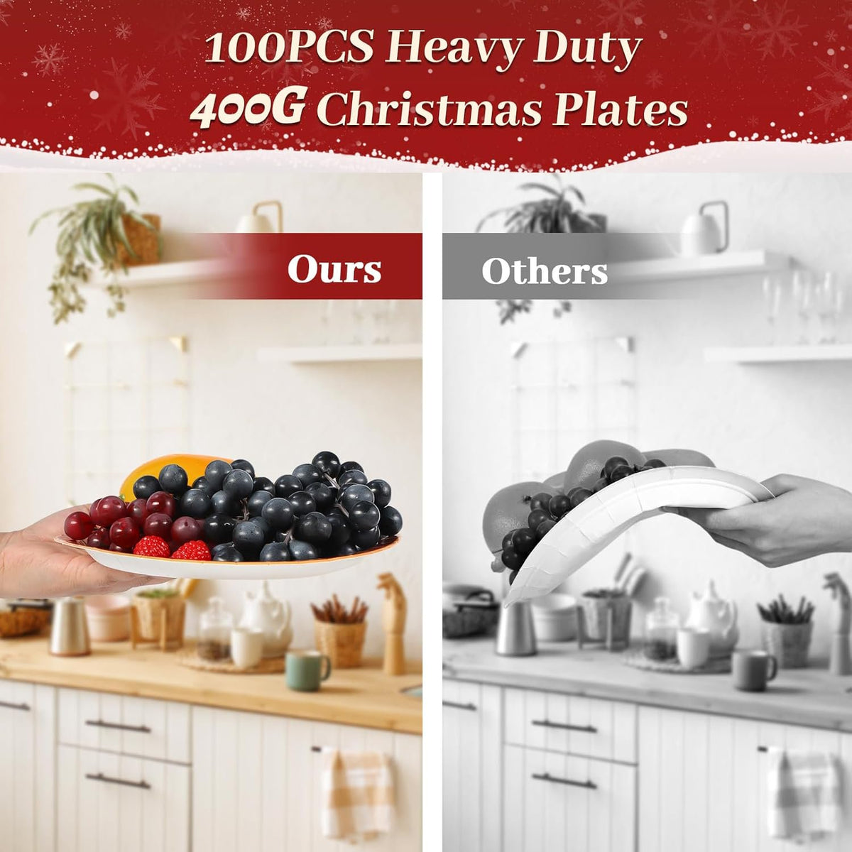 Waipfaru 200pcs Christmas Paper Plates and Napkins Set Decorations for 50 Guests, Holiday Tableware set, Disposable Merry Christmas Theme Party Decor
