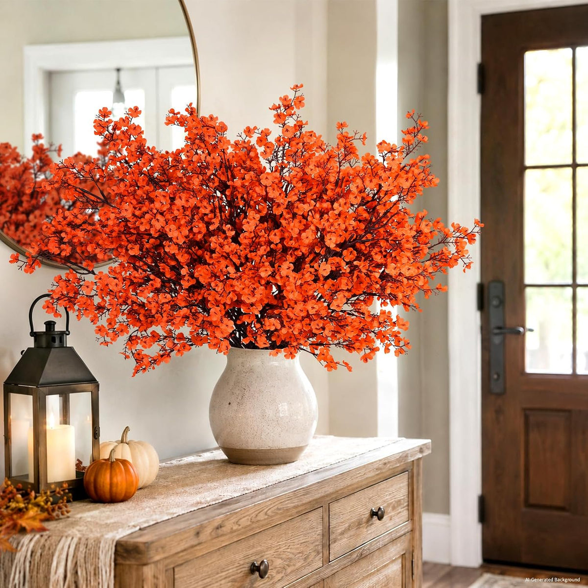 Waipfaru 20Pcs Artificial Fall Flowers Babys Breath Flower Bulk,Real Touch Silk Gypsophila Bouquets for Home Festival Decor