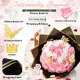 Waipfaru Pink Glitter Roses Bouquet,56pcs Artificial Roses Flowers,DIY Glitter Everlasting Rose Bouquet with Stem for Valentine's Day Anniversary(36 Pink&20 White)