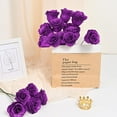 Waipfaru Purple Glitter Roses Bouquet,56pcs Artificial Roses Flowers,DIY Glitter Everlasting Rose Bouquet with Stem for Valentine's Day Anniversary(36 Purple&20 White)