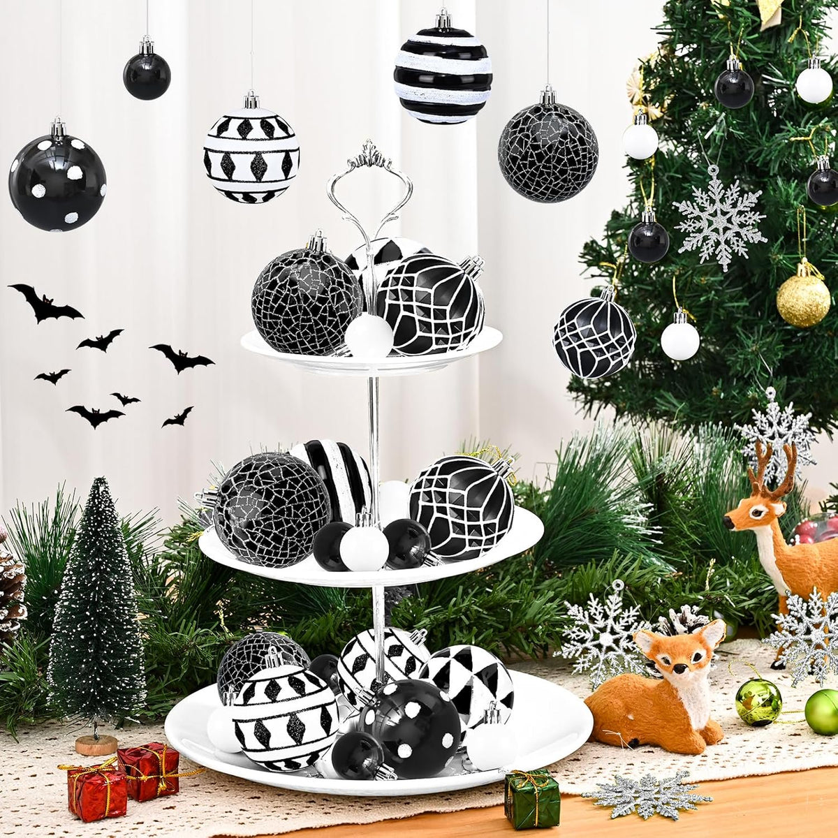Waipfaru Christmas Balls Ornaments for Xmas Tree,50Pcs Shatterproof Christmas Tree Decorations, 2.36" Hanging Xmas Ball Ornaments Set for Holiday Party Decoration