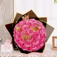 Waipfaru Glitter Roses Bouquet,24pcs Glitter Artificial Flowers,DIY Glitter Everlasting Rose Bouquet with Stem for Valentine's Day Gift,Engagement,Anniversary,Wedding
