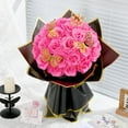 Waipfaru Glitter Roses Bouquet,24pcs Glitter Artificial Flowers,DIY Glitter Everlasting Rose Bouquet with Stem for Valentine's Day Gift,Engagement,Anniversary,Wedding