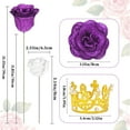 Waipfaru Purple Glitter Roses Bouquet,56pcs Artificial Roses Flowers,DIY Glitter Everlasting Rose Bouquet with Stem for Valentine's Day Anniversary(36 Purple&20 White)