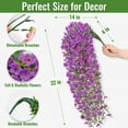 Waipfaru Artificial Hanging Flowers for Outdoors Spring Summer Decoration,2 Pcs UV Resistant Faux Silk Violet Fake Flowers for Garden Porch Window Home Decor(Purple)