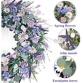 Waipfaru 22" Spring Wreaths for Front Door, Artificial Summer Wreath with Eucalyptus Leaf,Lavender Daisy for Indoor Outdoor Home Decor Festival Celebrations