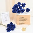 Waipfaru Glitter Roses Bouquet Blue,24pcs Glitter Artificial Flowers,DIY Glitter Everlasting Rose Bouquet with Stem for Valentine's Day Gifts,Engagement,Anniversary,Wedding
