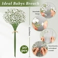 Waipfaru 12 Pcs Artificial Baby Breath Flower Pick, 21inch Real Touch Silk Faux Gypsophila Bouquets for Wedding Arrangement Party Home Decoration(White)
