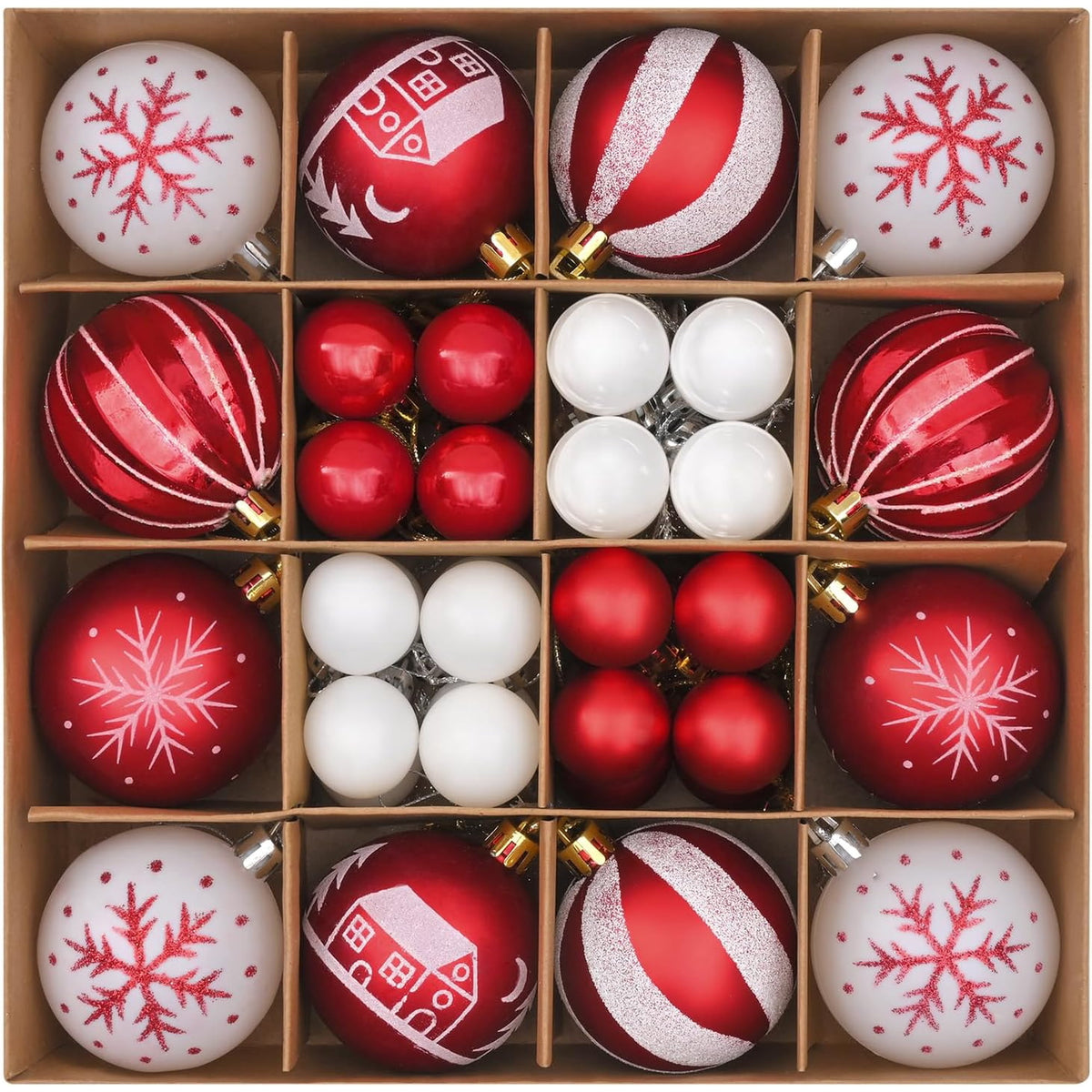 Waipfaru Christmas Balls Ornaments for Xmas Tree,50Pcs Shatterproof Christmas Tree Decorations, 2.36" Hanging Xmas Ball Ornaments Set for Holiday Party Decoration