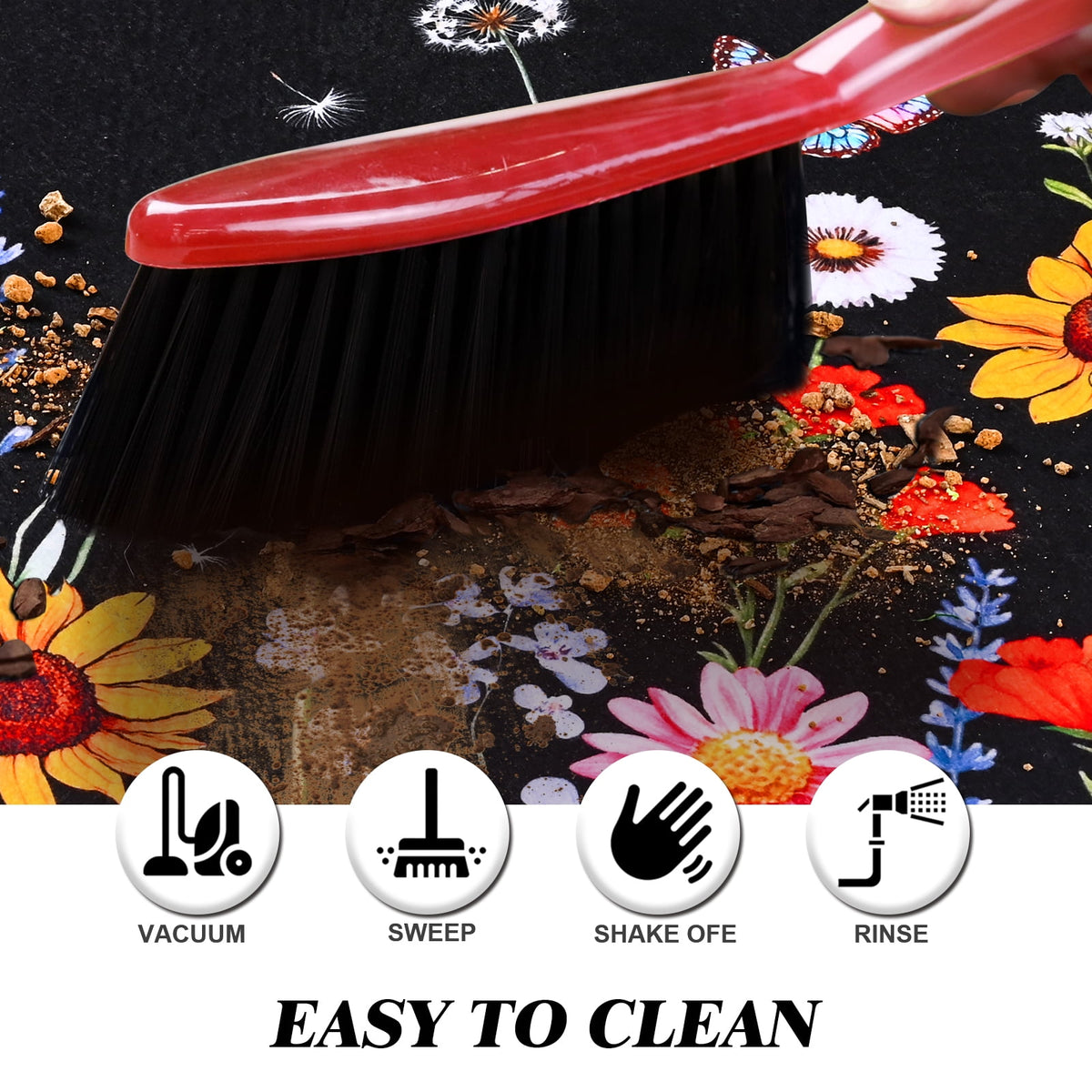Waipfaru Spring Doormats Floral Front Doormat Non Slip Summer Welcome Mat for Outdoor Entrance, 18" x 30"