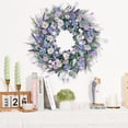 Waipfaru 22" Spring Wreaths for Front Door, Artificial Summer Wreath with Eucalyptus Leaf,Lavender Daisy for Indoor Outdoor Home Decor Festival Celebrations