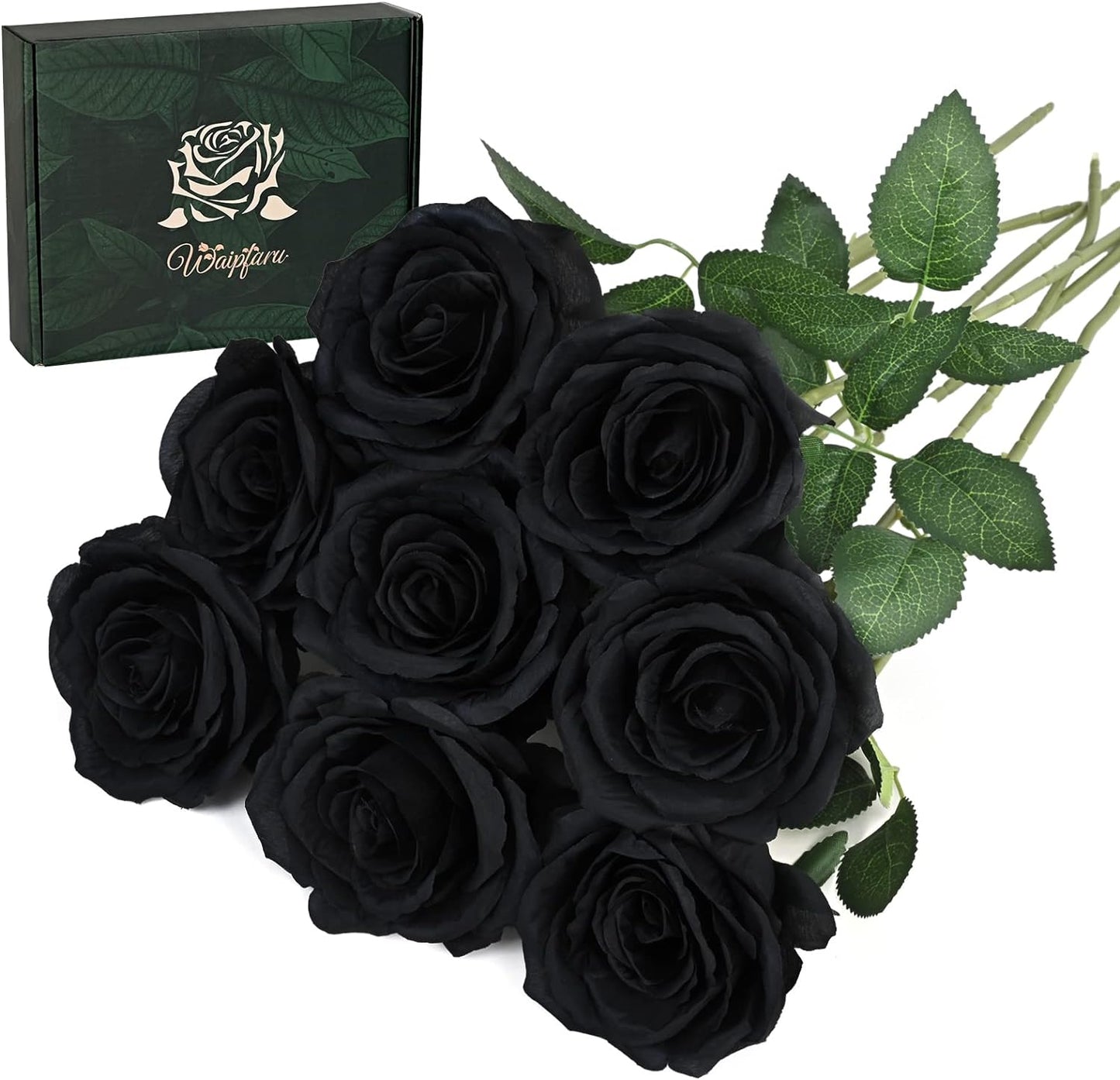 Waipfaru Valentines Day Decor, Real Touch Flowers, Fake Red Roses Artificial Flowers with Long Stems for Wedding Bouquet Floral Arrangements