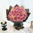 Waipfaru Glitter Roses Bouquet,24pcs Glitter Artificial Flowers,DIY Glitter Everlasting Rose Bouquet with Stem for Valentine's Day Gift,Engagement,Anniversary,Wedding