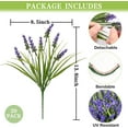 Waipfaru 20 Bundles Artificial Lavender Plants Outdoor, UV Resistant Fake Flowers,Realistic Faux Plastic Lavender Shrubs for Porch Garden Window Box Home Decor (Purple)