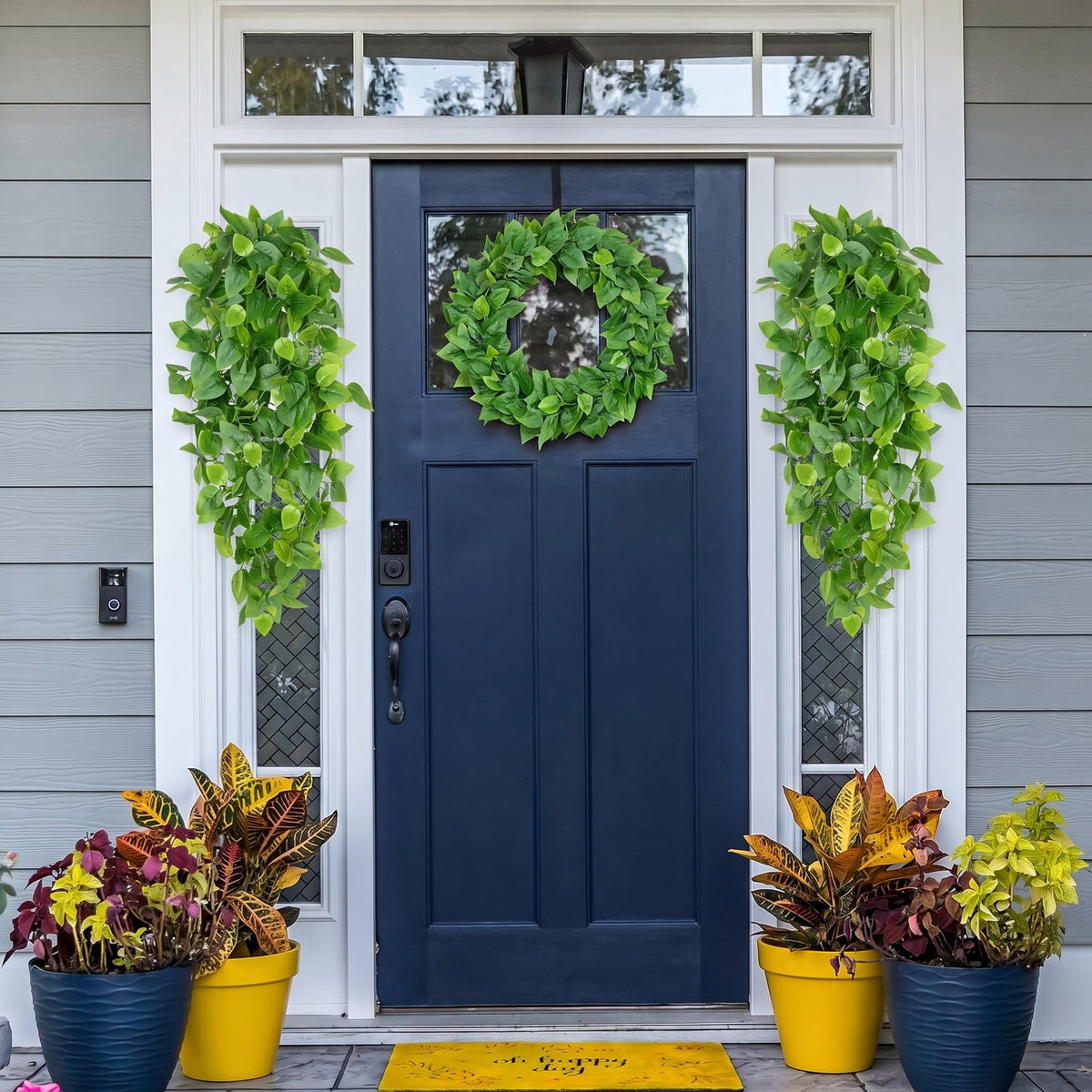 Waipfaru 4 Pack Artificial Pothos Hanging Plants, 42" Fake Trailing Vines Faux Pothos Greenery, Indoor Outdoor Hanging Ivy Foliage for Shelf Wall Patio Farmhouse Decoration