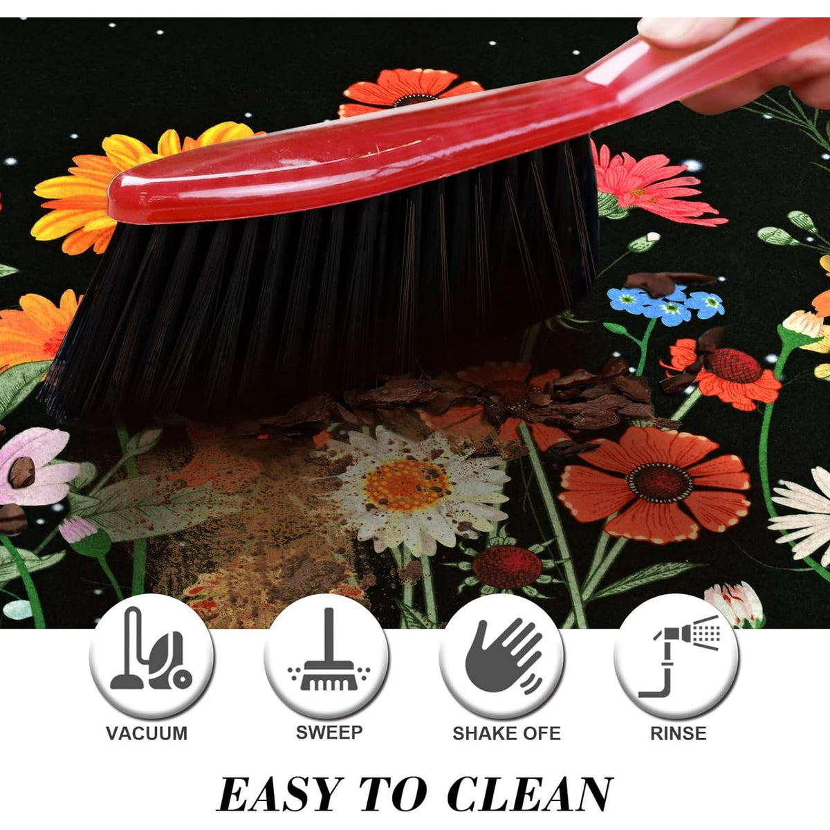 Waipfaru Spring Doormats Floral Front Doormat Non Slip Summer Welcome Mat for Outdoor Entrance, 18" x 30"