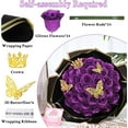 Waipfaru Glitter Roses Bouquet Purple,24pcs Glitter Artificial Flowers,DIY Glitter Everlasting Rose Bouquet with Stem for Valentine's Day Gifts,Engagement,Anniversary,Wedding