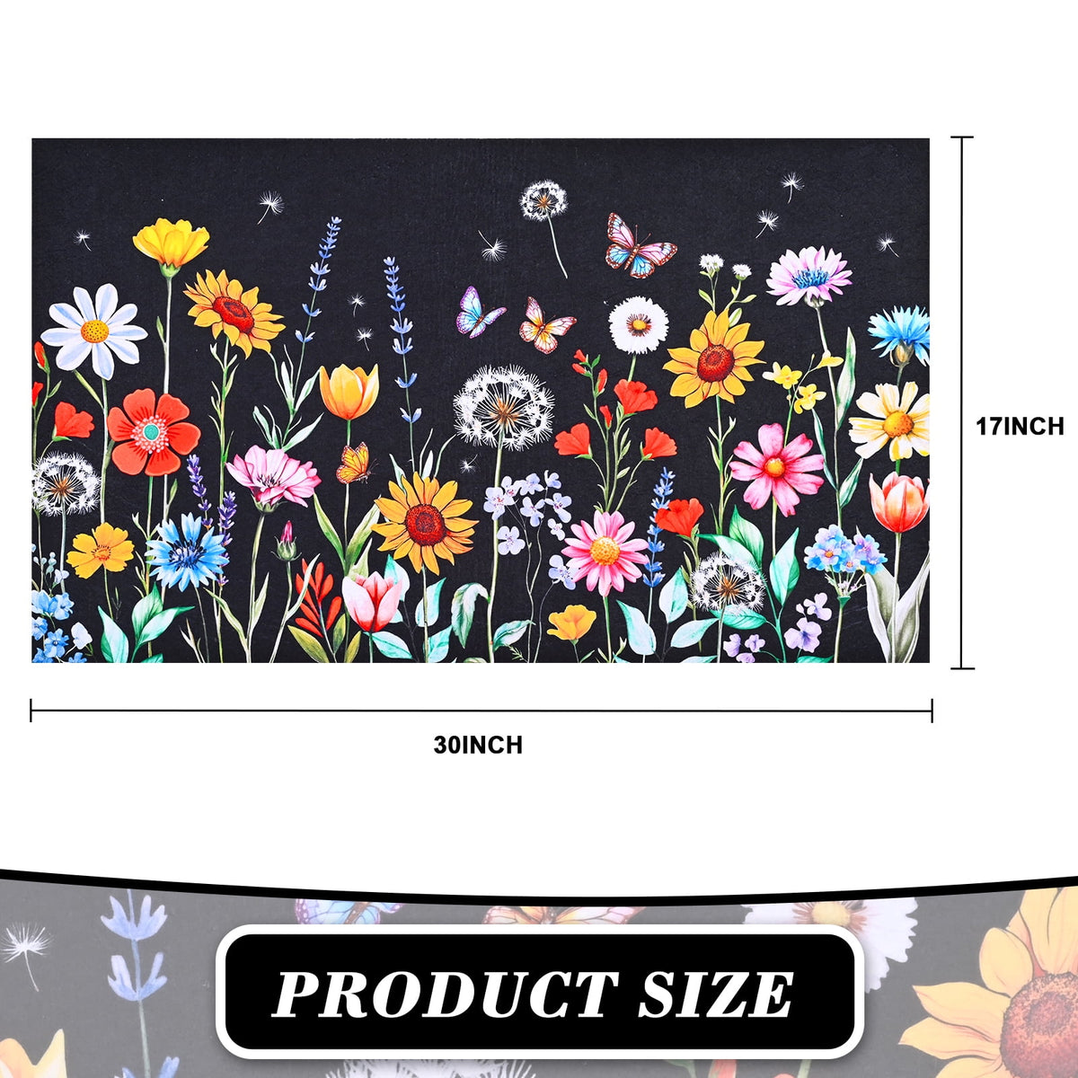 Waipfaru Spring Doormats Floral Front Doormat Non Slip Summer Welcome Mat for Outdoor Entrance, 18" x 30"