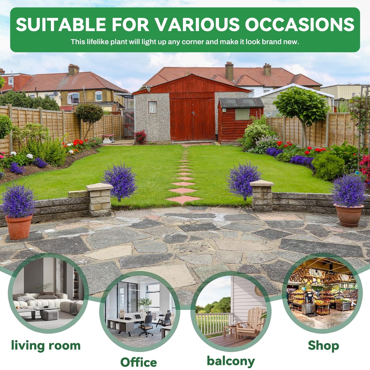 Waipfaru 2 Pack Artificial Topiary Trees for Outdoors,21" Faux Boxwood Ball Shrubs with Ground Spikes,UV Resistant Fake Plants for Front Porch, Garden, Patio Home Decor