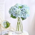 Waipfaru 4Pcs Hydrangea Artificial Flowers,20" Faux Hydrangea Flower with Stems,Full Latex Real Touch Hydrangea Flowers for Office Home Party Wedding Decor(Blue)