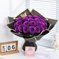 Waipfaru Glitter Roses Bouquet Purple,24pcs Glitter Artificial Flowers,DIY Glitter Everlasting Rose Bouquet with Stem for Valentine's Day Gifts,Engagement,Anniversary,Wedding