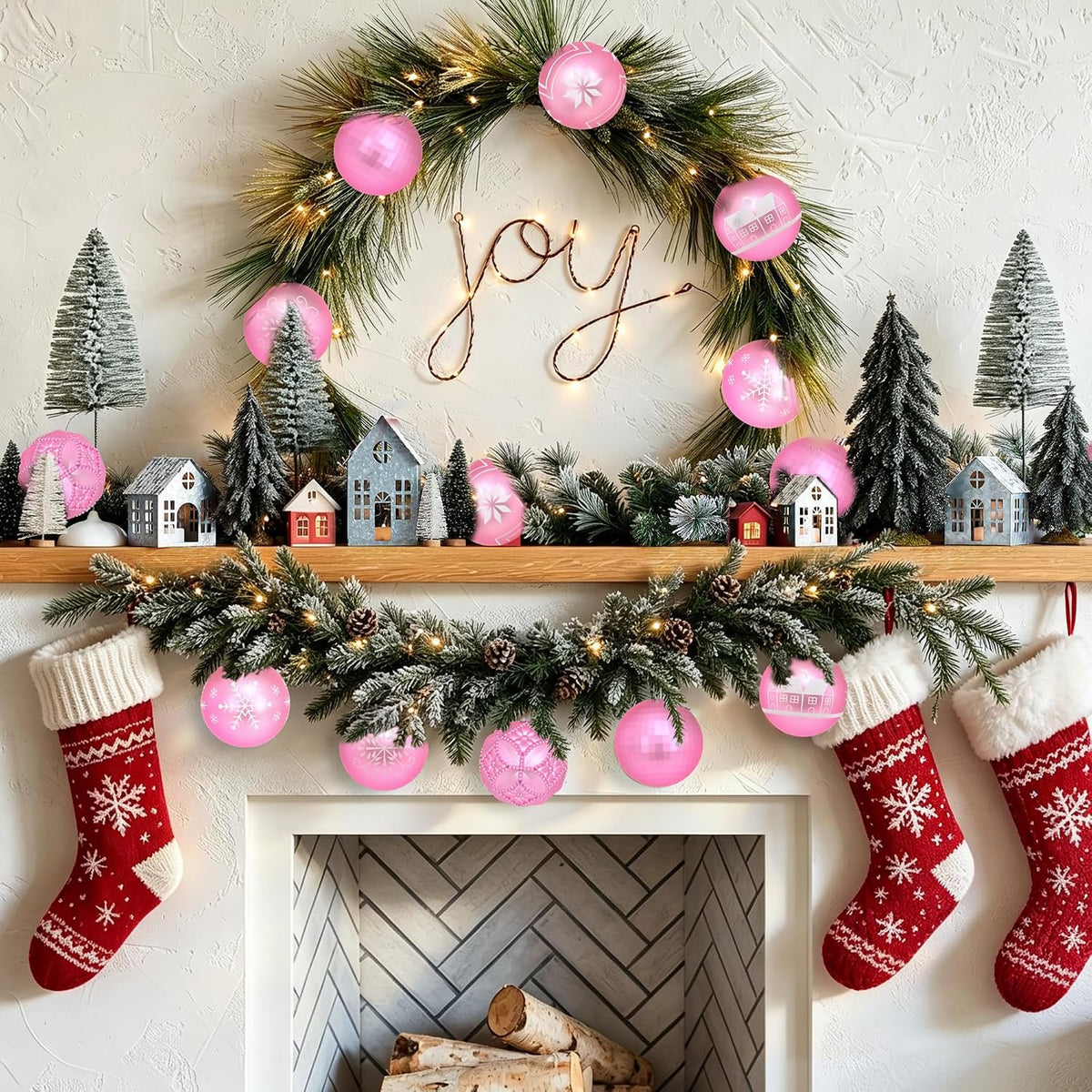 Waipfaru 16Pcs Christmas Ball Ornaments,3.15" Shatterproof Hanging Xmas Ornaments Set for Christmas Holiday Party Decoration