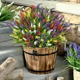 Waipfaru 20 Bundles Artificial Lavender Plants Outdoor, UV Resistant Fake Flowers,Realistic Faux Plastic Lavender Shrubs for Porch Garden Window Box Home Decor (Mix)