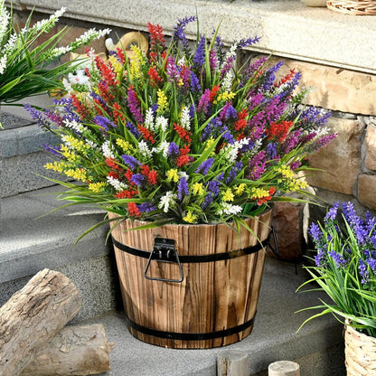 Waipfaru 36 Bundles Artificial Lavender Plants Outdoor, UV Resistant Fake Flowers,Realistic Faux Plastic Lavender Shrubs for Porch Garden Window Box Home Decor(Mix)
