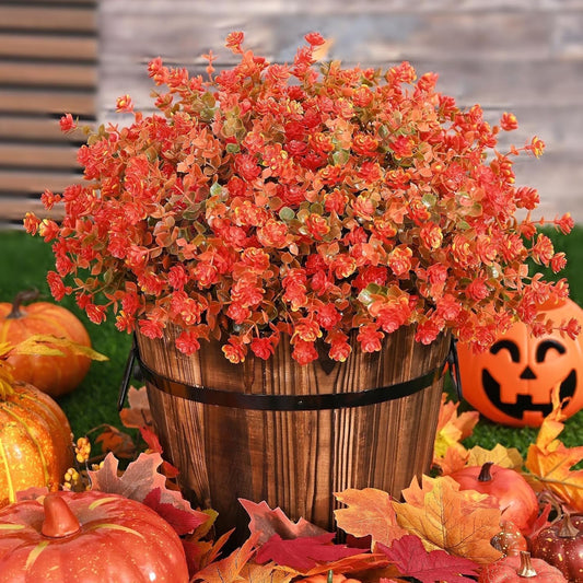 Waipfaru 12 Bundles Artificial Fall Flowers ,Fake Mums,UV Resistant Fake Greenery,No Fade Faux Flowers for Outside Porch Home Decoration