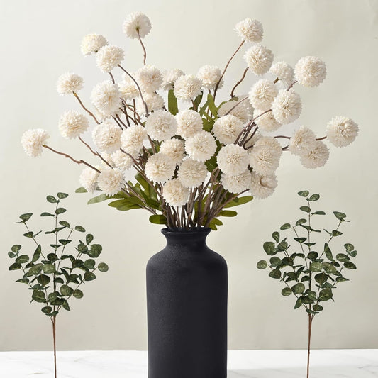 Waipfaru 12pcs Fake Silk Pompon Mum Artificial Flowers,Small Faux Chrysanthemums with Stems,Realistic Floral Decorations for Wedding DIY Bouquet Centerpieces Shower Vase Home Decor