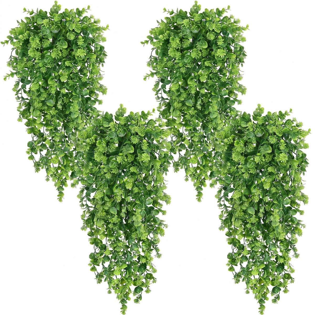 Waipfaru Artificial Hanging Plants,4 Pack Faux Hanging Greenery, Lush Fake Hanging Vines for Indoor Outdoor Decor