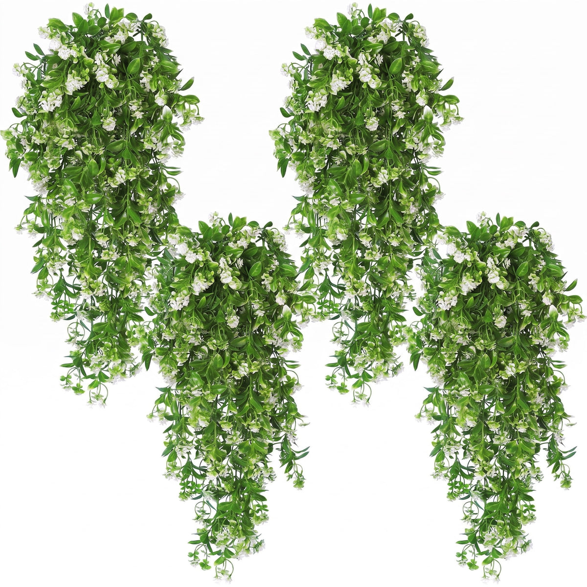 Waipfaru Artificial Hanging Plants,4 Pack Faux Hanging Greenery, Lush Fake Hanging Vines for Indoor Outdoor Decor